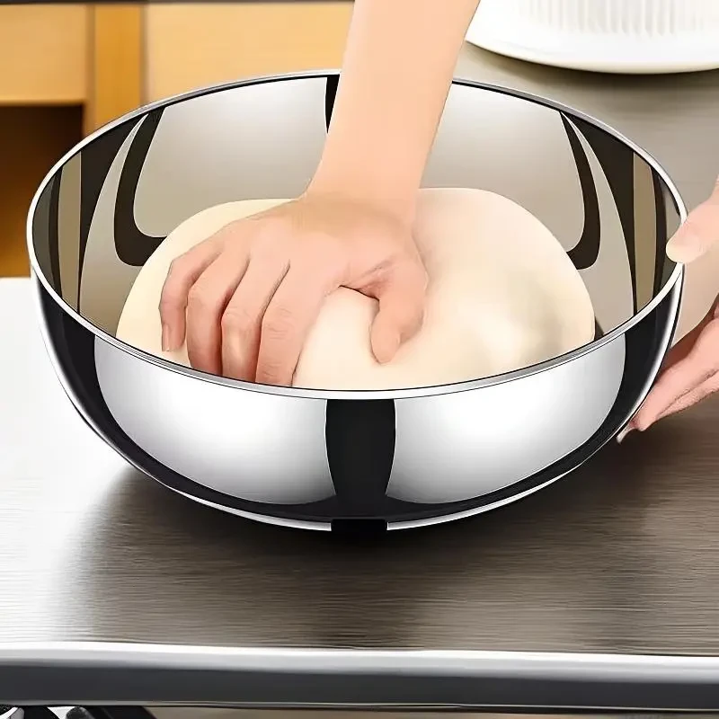 无磁款【加高加大款】不锈钢和面盆加厚洗菜盆洗脸盆打蛋盆面盆