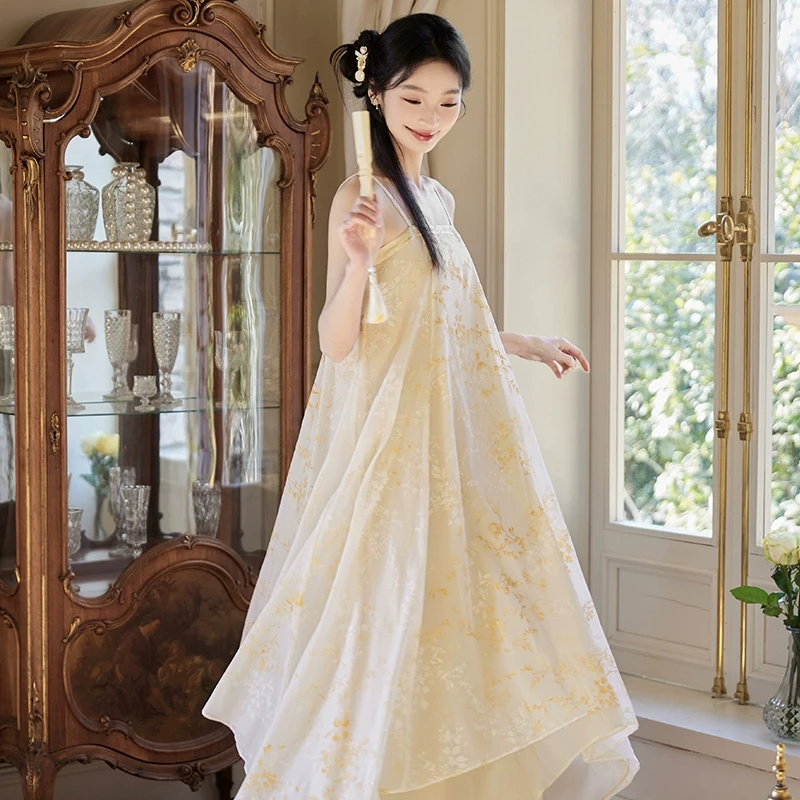 十三余小豆蔻儿[心香]欧若风新中式国风绣花日常吊带连衣裙女