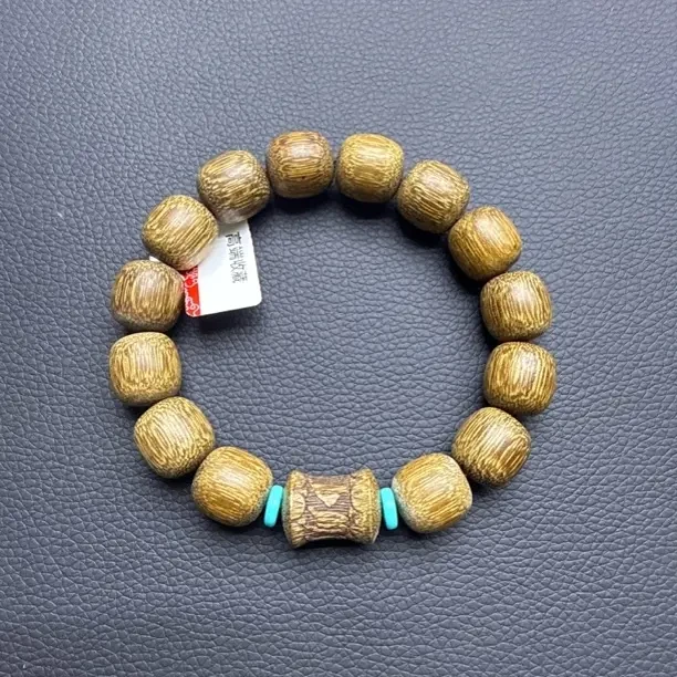 增香沉香木004老型珠手串六字真言雕刻珠mm木制文玩