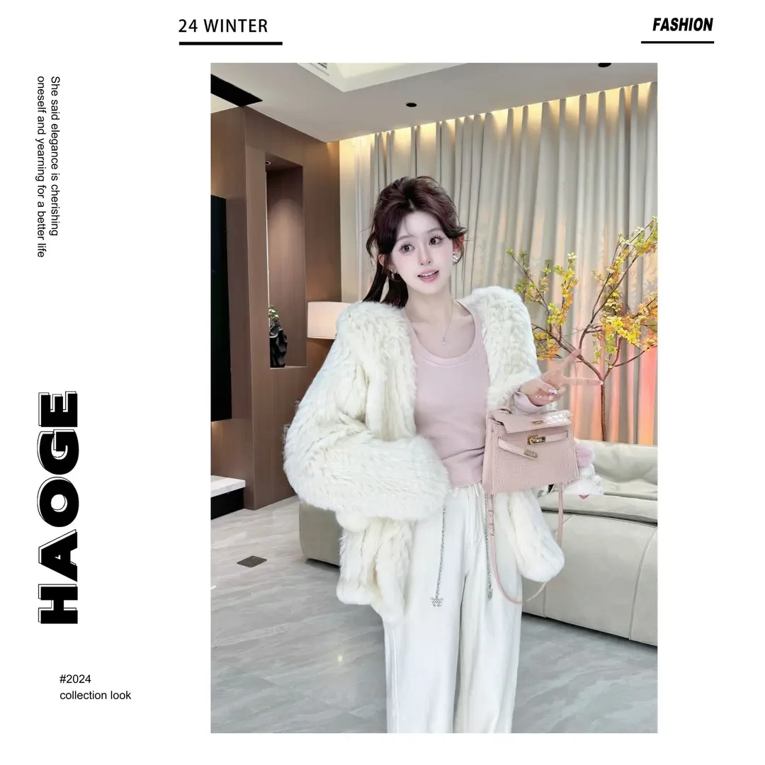 人造皮草 冰冰●【雪山精灵】2024新款时尚短款皮草预Q4PC3399A