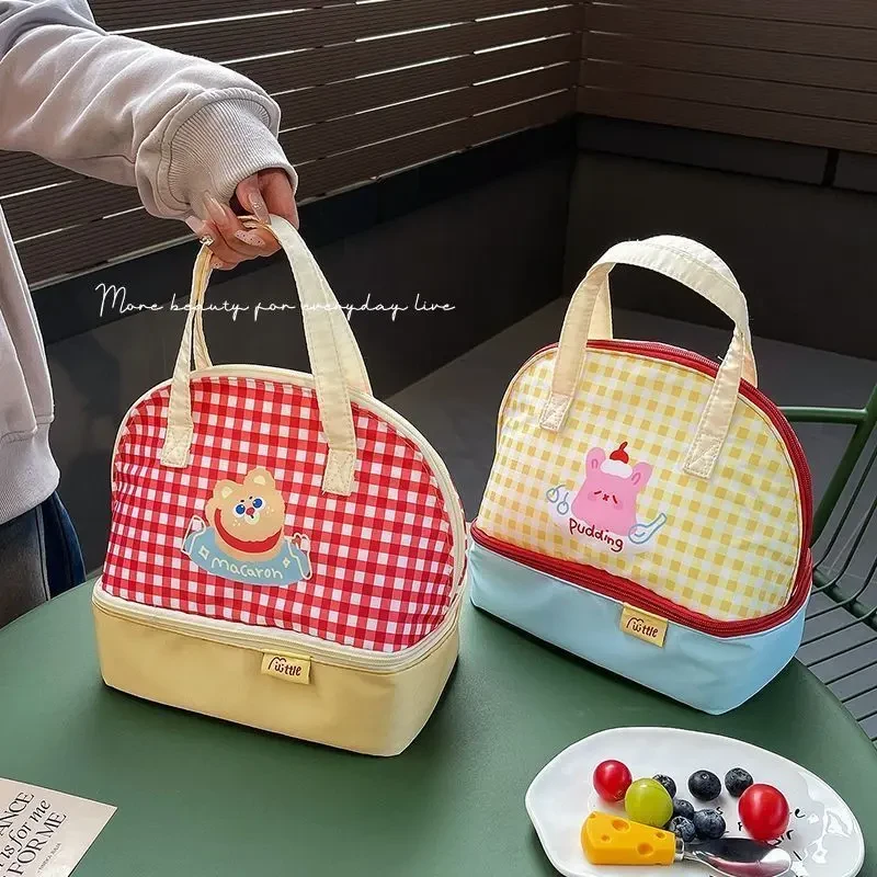 高颜值饭盒手提袋上班族洋气保温加厚铝箔小学生便当餐盒带饭包LQ