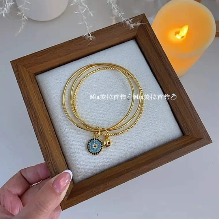 钛钢亚克力手镯 女欧美风金色民族风复古设计感小众饰品个性手饰