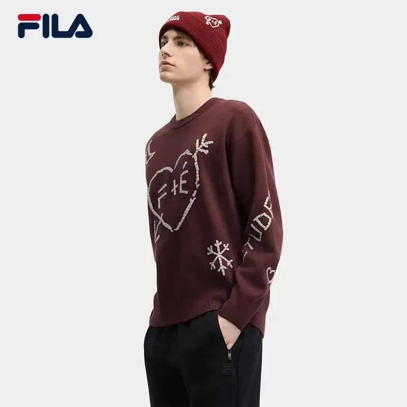 Fila/斐乐【联名高定】男女同款时尚休闲复古宽松编织衫F11U516401F