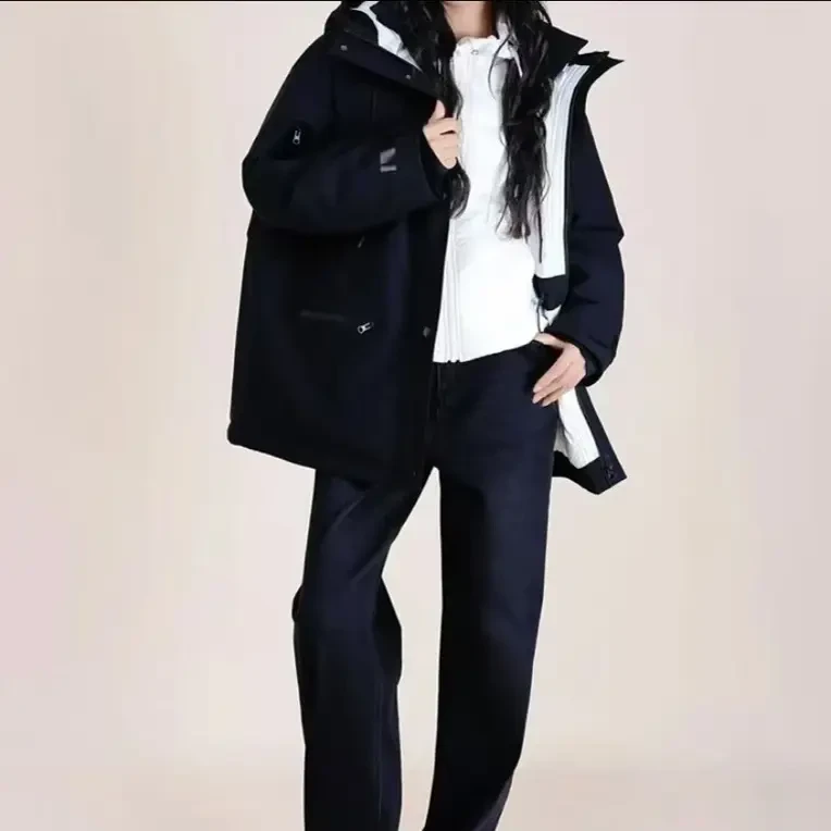 领姿 休闲连帽女中长款羽绒服4130216