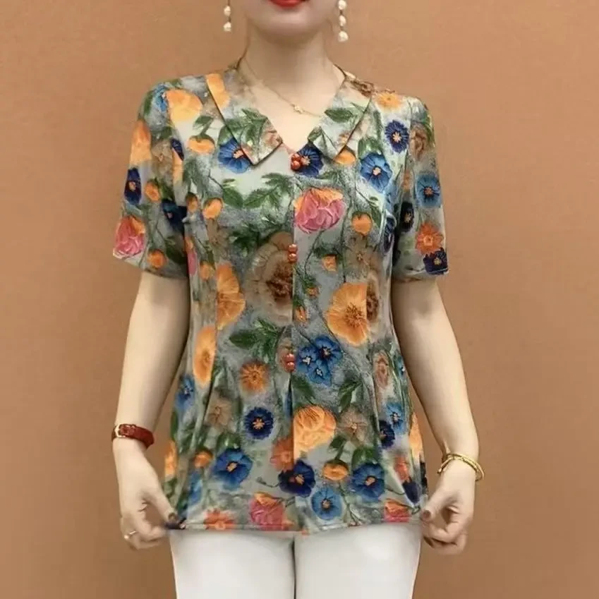 2025夏季新款娃娃领显瘦百搭上衣688