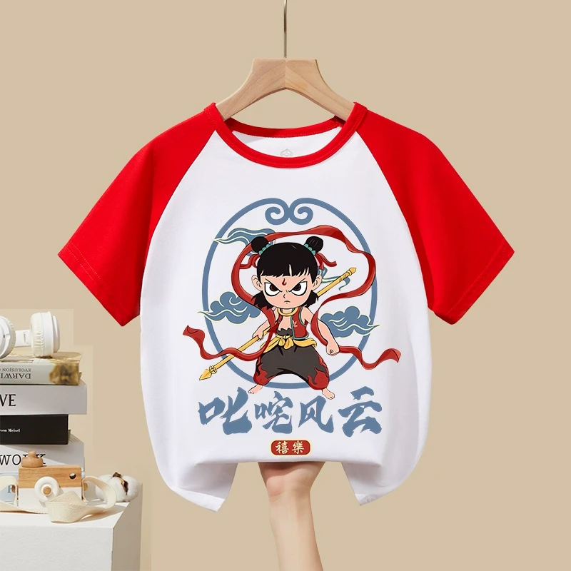哪吒之魔童闹海儿童短袖T恤夏季二次元周边儿童男童女童上衣半袖