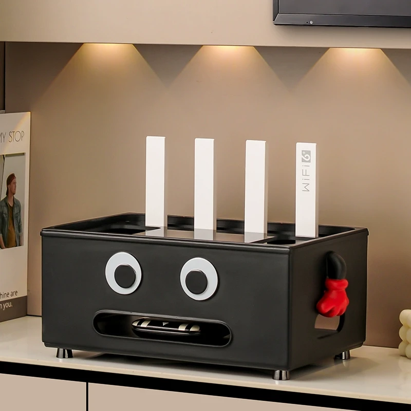 电视柜桌面放无线路由器网线电线收纳盒神器客厅wifi机顶盒遮挡箱