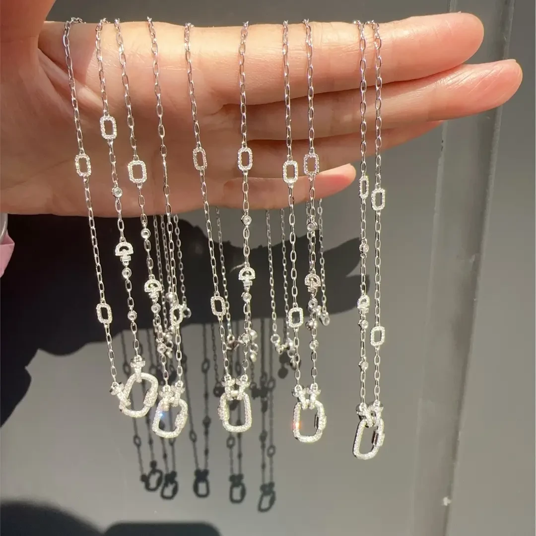 镀18K方糖回形扣万能链女diy延长链吊坠配链百搭万能扣项链挂脖