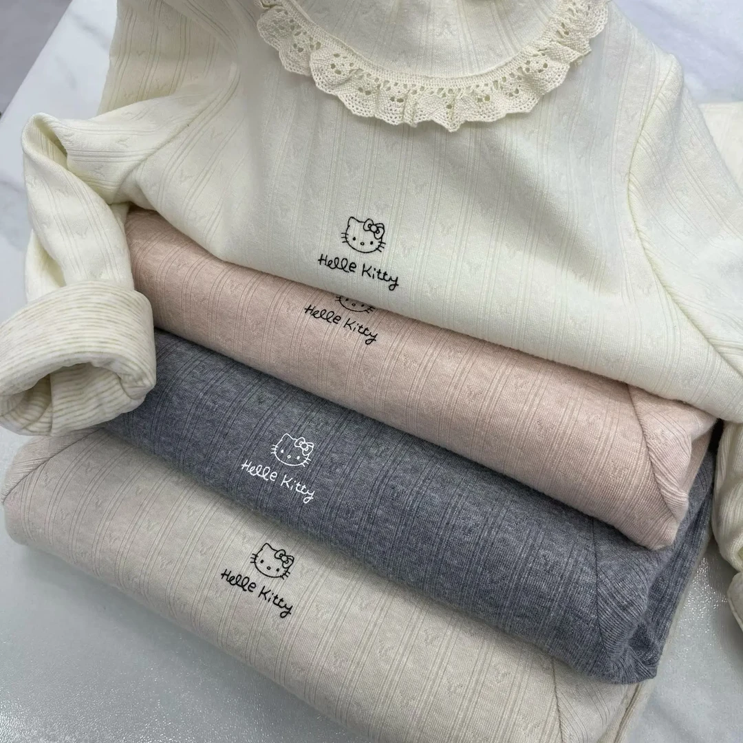 女秋冬卡通风T恤高领长袖卡通动漫加厚套头宝宝