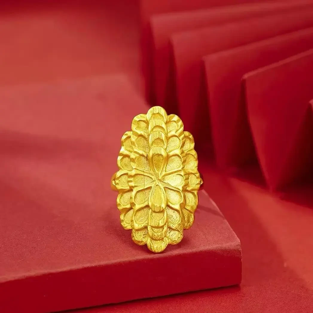 铜合金戒指 民族风日韩甜美风金色女指مەڭگۇ ئۇڭمەيدۇ