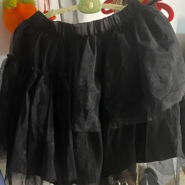 春夏新款女大童黑色网纱蓬蓬蛋糕公主裙