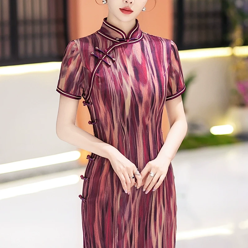 高端新中式绝美旗袍民国风2025新款夏装晚礼服老上海日常可穿长裙