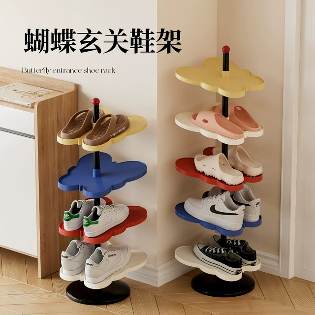 多巴胺蝴蝶玄关鞋架家用儿童入户小型空间多层鞋子神器收纳鞋柜子