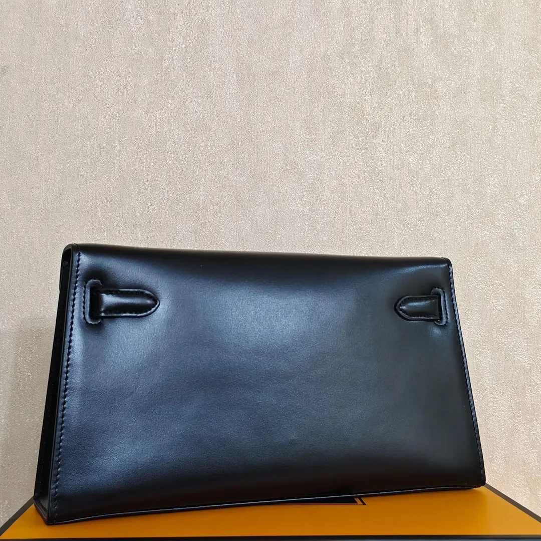 （大周专属）真皮定制原创设计单肩斜挎包BOXKL27#银扣-黑色