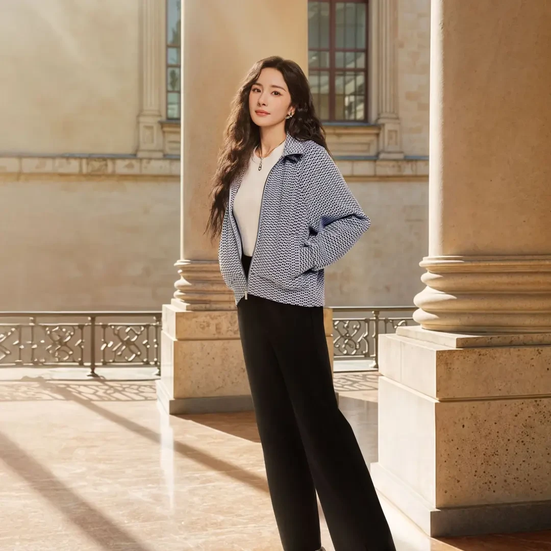 Fila/斐乐女装新款【杨幂同款】立领夹克针织长袖外套F11W513503F