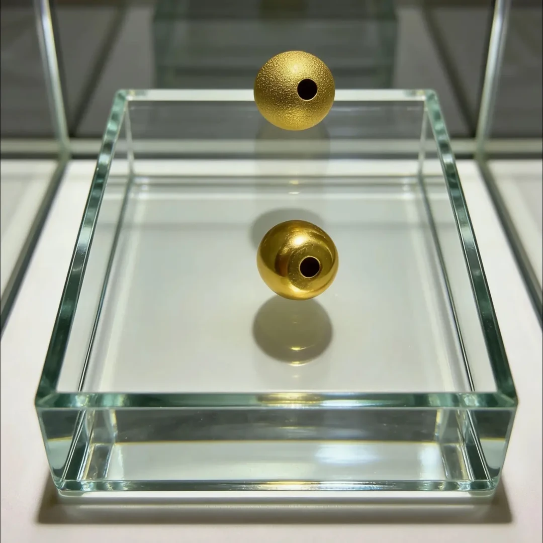 合金【单珠】实心古法10mm金珠光面素珠散珠圆珠隔珠饰品