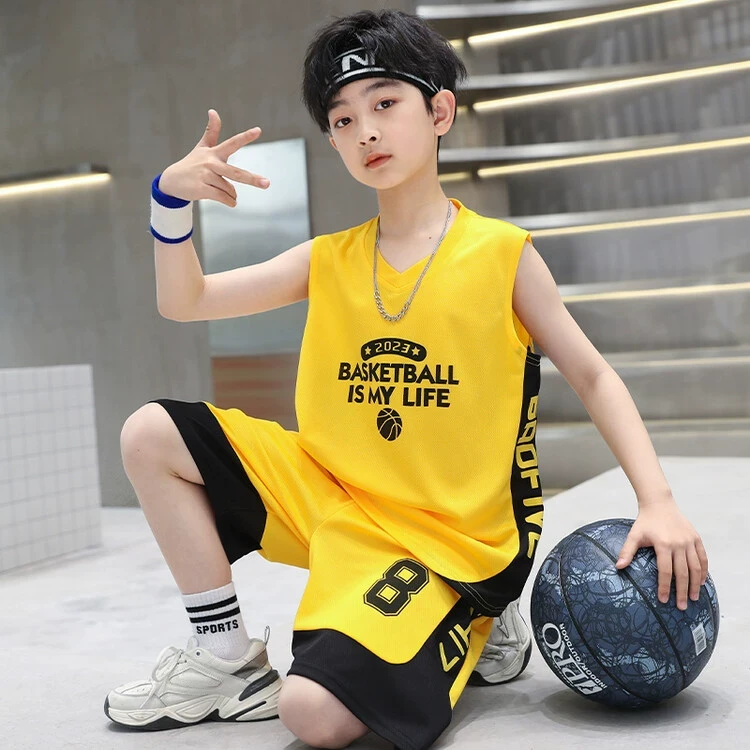 男童夏季8号服套装儿童速干背心球衣男孩中大童童装男童套装