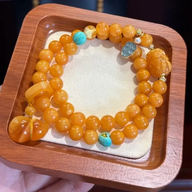 俄料丹麦花蜡好事成双招米福禄双全8➕2圈手串显高级收藏958