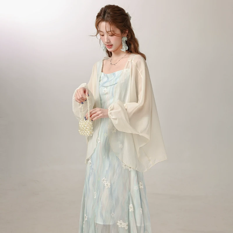 【三寸藕】法式绝美杏色薄款防晒衫女搭配吊带裙上衣外套L250438