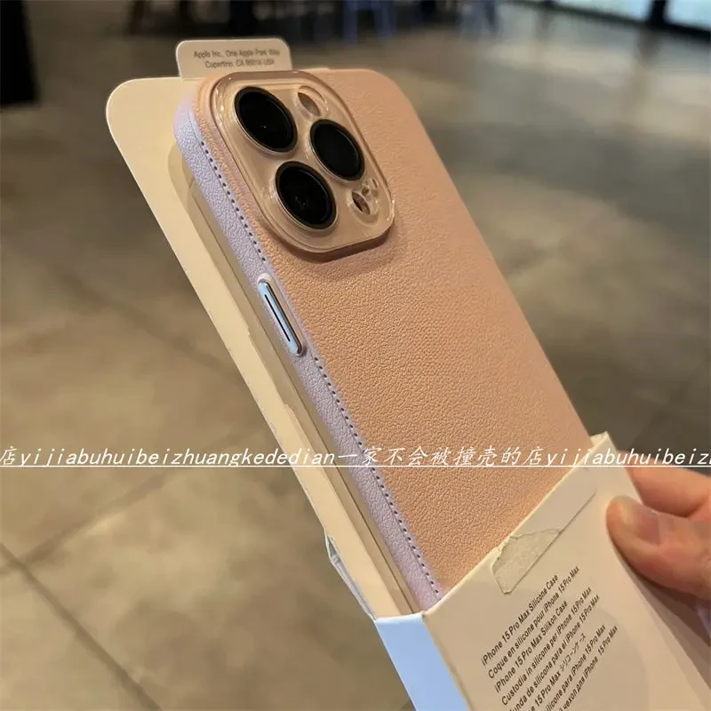 适用超轻薄硬壳少女粉iPhone15promax苹果14手机壳16新13男女12pP