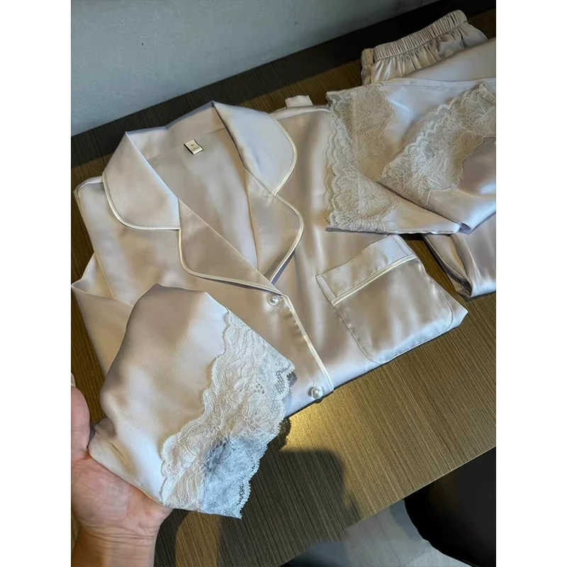 【轻奢性感】法式高级感缎面冰丝睡衣女春秋新款舒适亲肤套装家居服