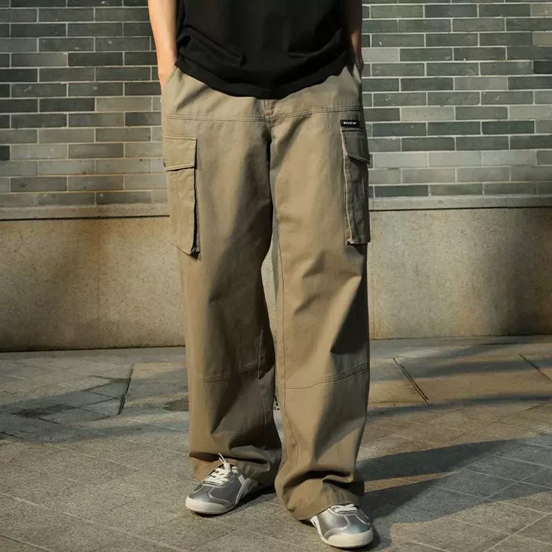 INSIDEDOT 经典系列口袋工装裤男款春秋日系复古百搭阔腿直筒长裤