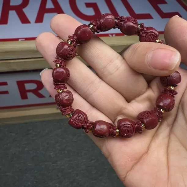 含辰砂工艺品A900精品朱砂紫金砂福袋手串（有礼盒）