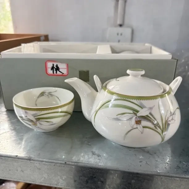 焗钉图天青汝窑家用功夫茶具套装含茶壶茶杯