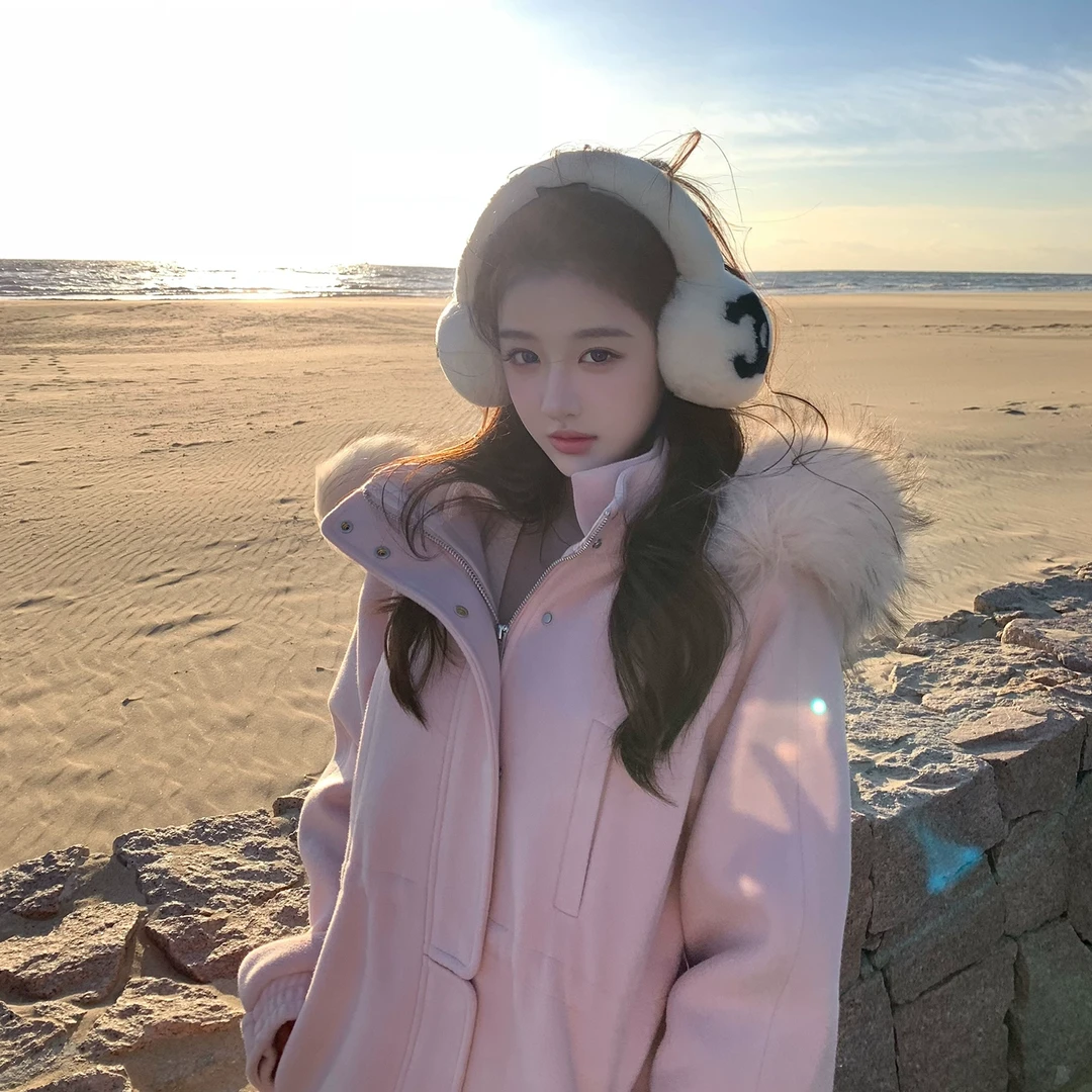 viola【LP雪服】对版黑毛尖毛领科技面料领重工滑雪服棉服