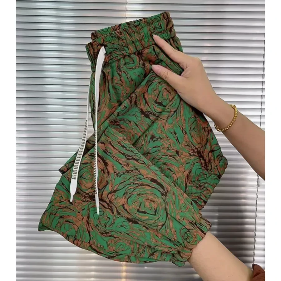 哈伦裤女新款休闲裤宽松显瘦九分裤冰丝裤花裤百搭夏季薄款束脚裤