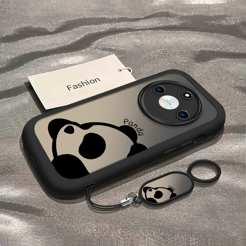 趴趴熊猫适用于荣耀x70手机壳2024新款华为荣耀x60i的x60pro套x60