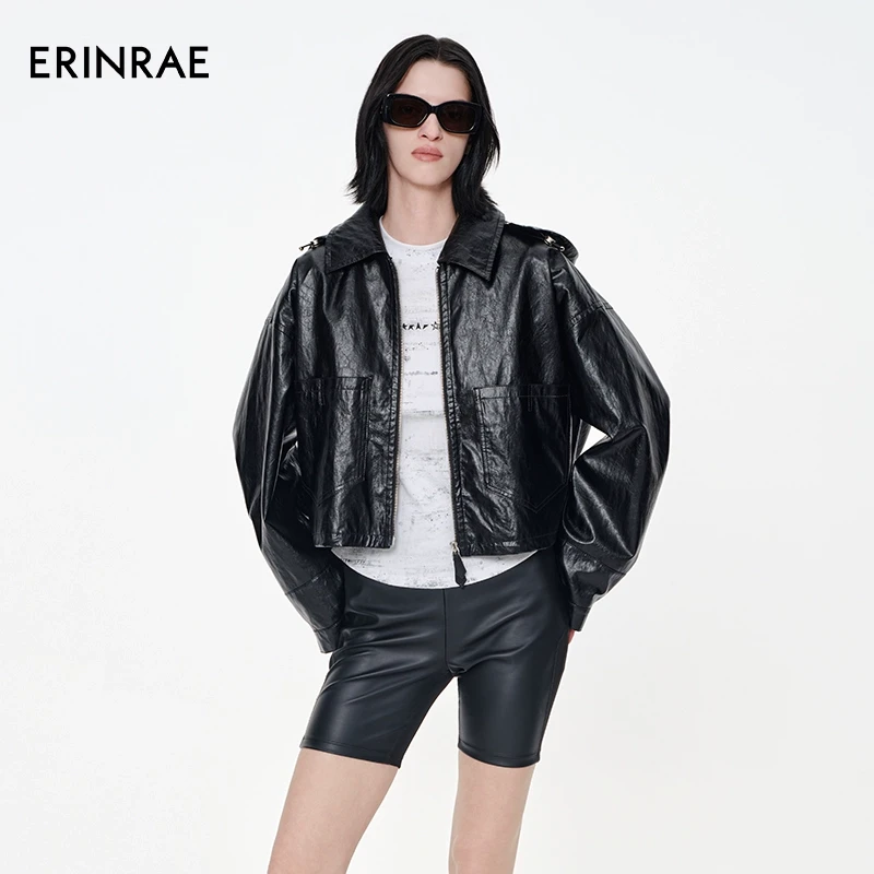 ERINRAE2025春季新款复古压花可拆卸帽夹克外套 EH1P1105CO20