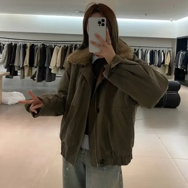 kexinnn【韩剧欧巴ins】巴恩风可拆卸毛领棉服