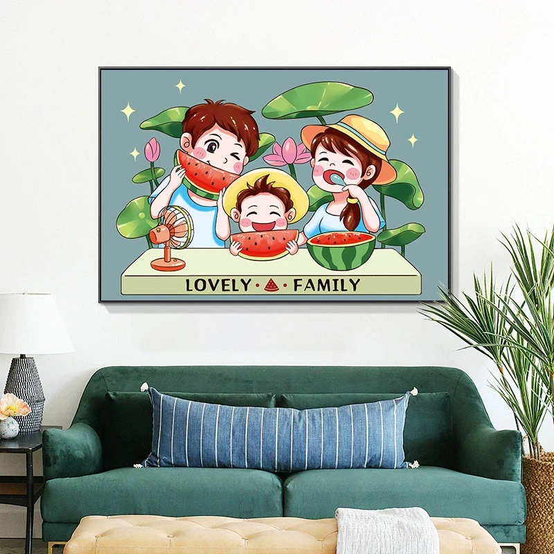 DC/蒂彩【我们这一家】钻石画装饰十字绣挂客厅餐厅艺术手工diy礼物