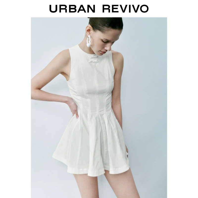 UR2025春季新款女装时尚气质修身收腰无袖连衣裙UYU750062
