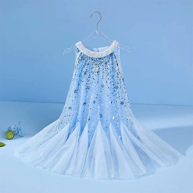 YeeHoO英氏【断码】女童艾莎连衣裙时尚夏季新款洋气小女孩网纱裙儿