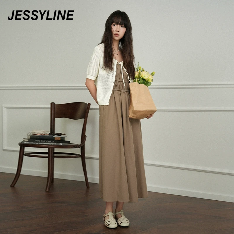 jessyline夏季新款 杰茜莱时尚百搭休闲吊带裙 423211182