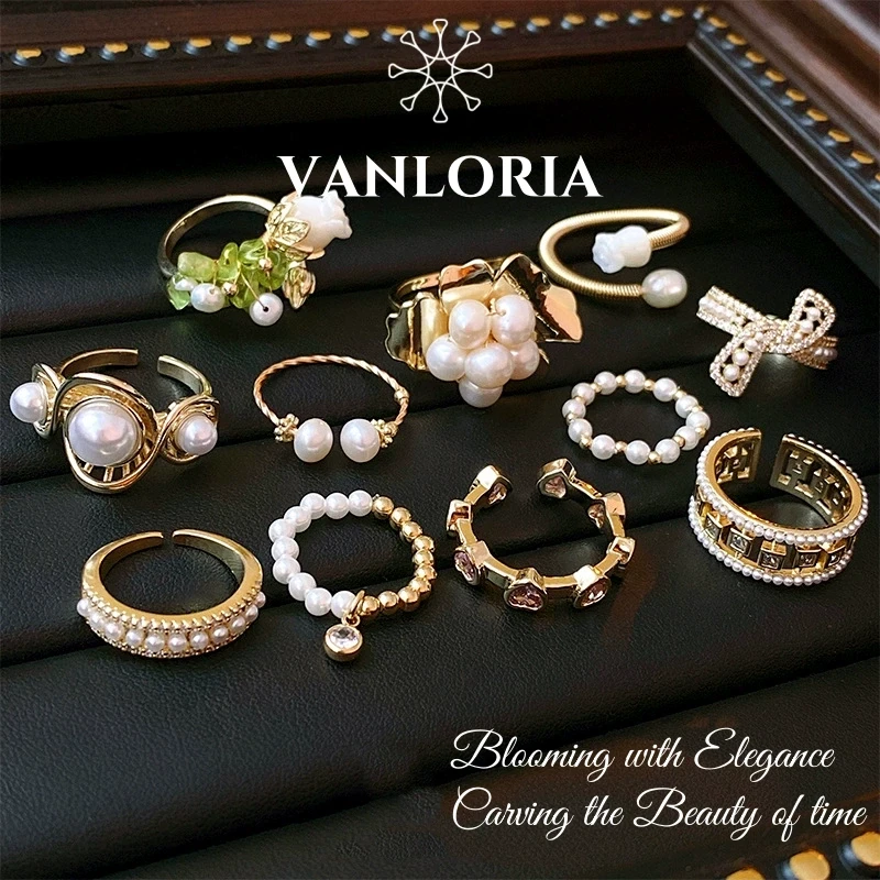 铜合金树脂戒指 轻奢风碎花滴油开口星星戒指气质时尚