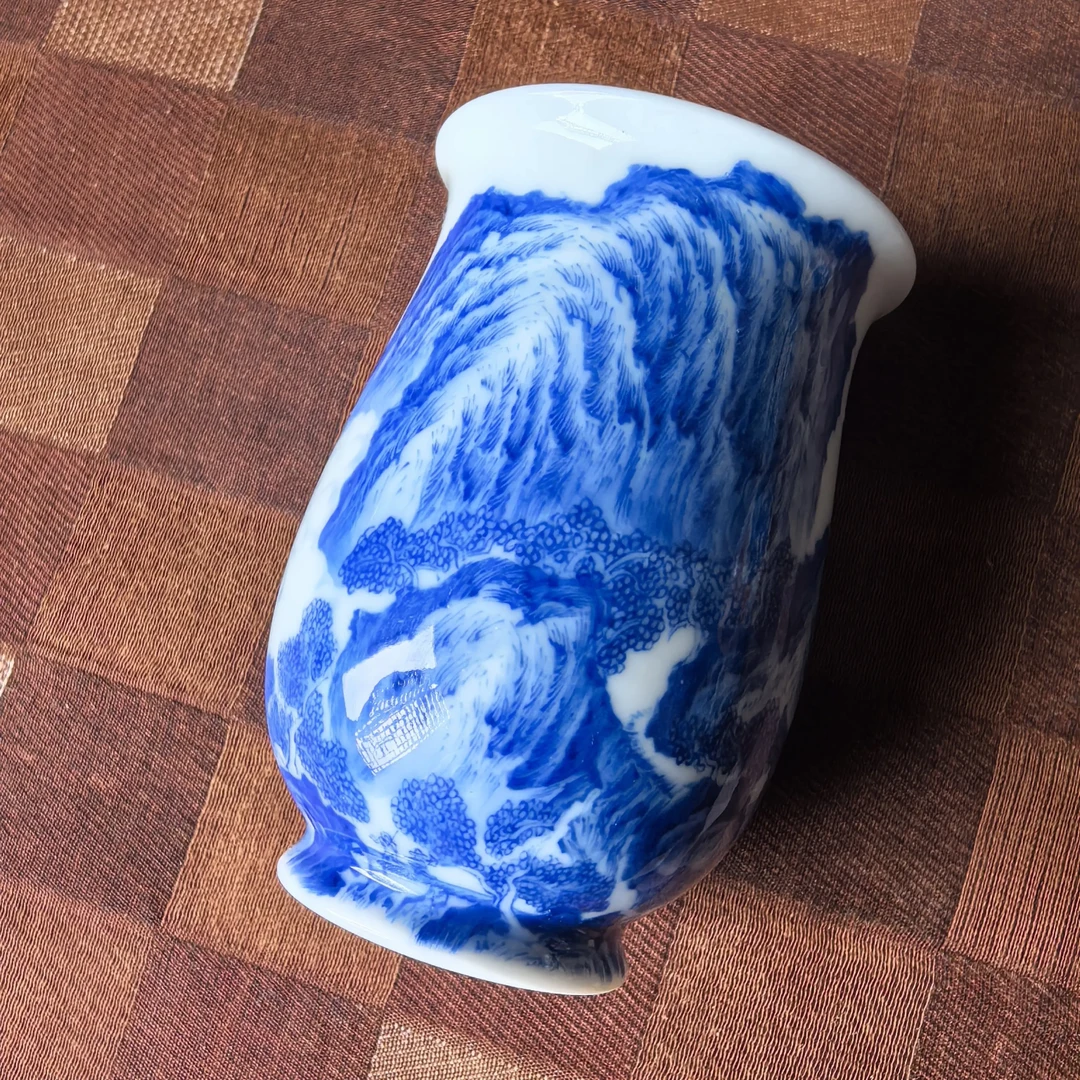 【寻山晓隐】限量纯手绘青花山水闻香杯 陶瓷茶器主人杯