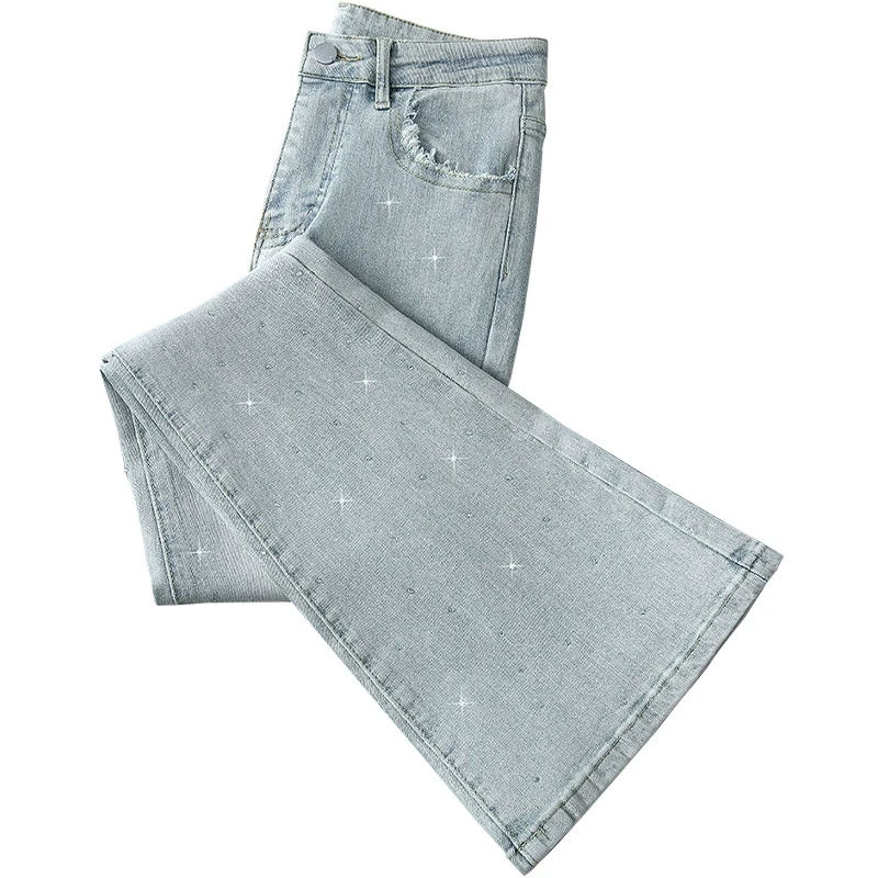 【流光风】丝柏舍2025秋装女装显瘦高腰微喇水洗牛仔裤S51K0074K