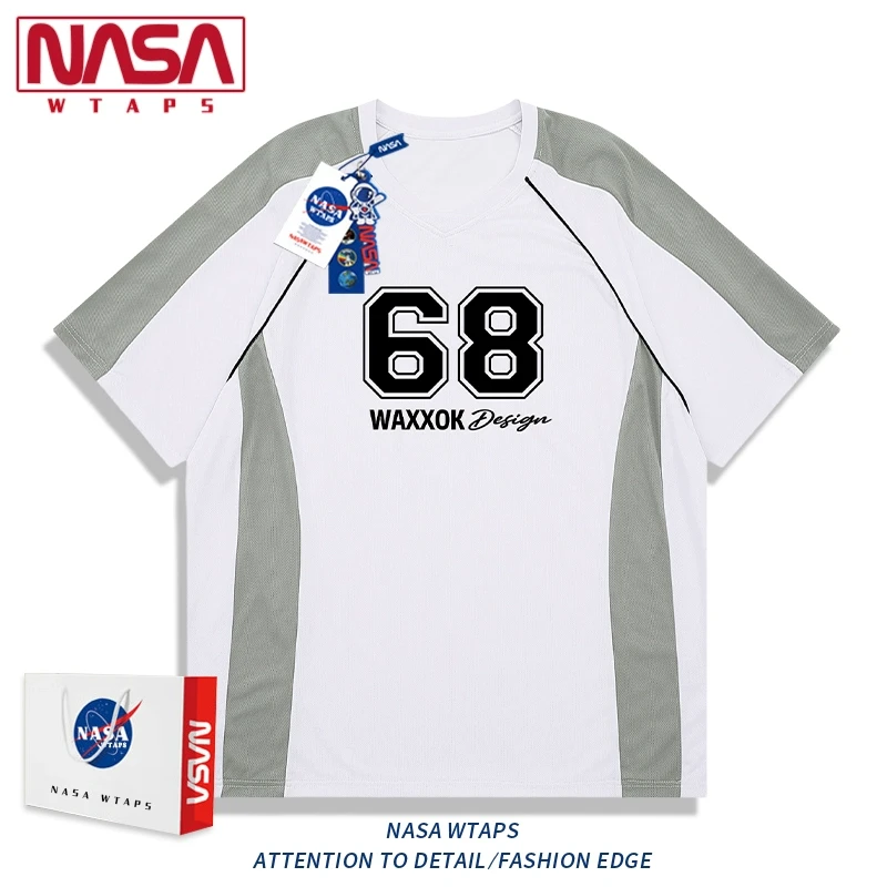 NASA WTAPS美式潮流休闲短袖T恤男夏季宽松青少年运动速干上衣服