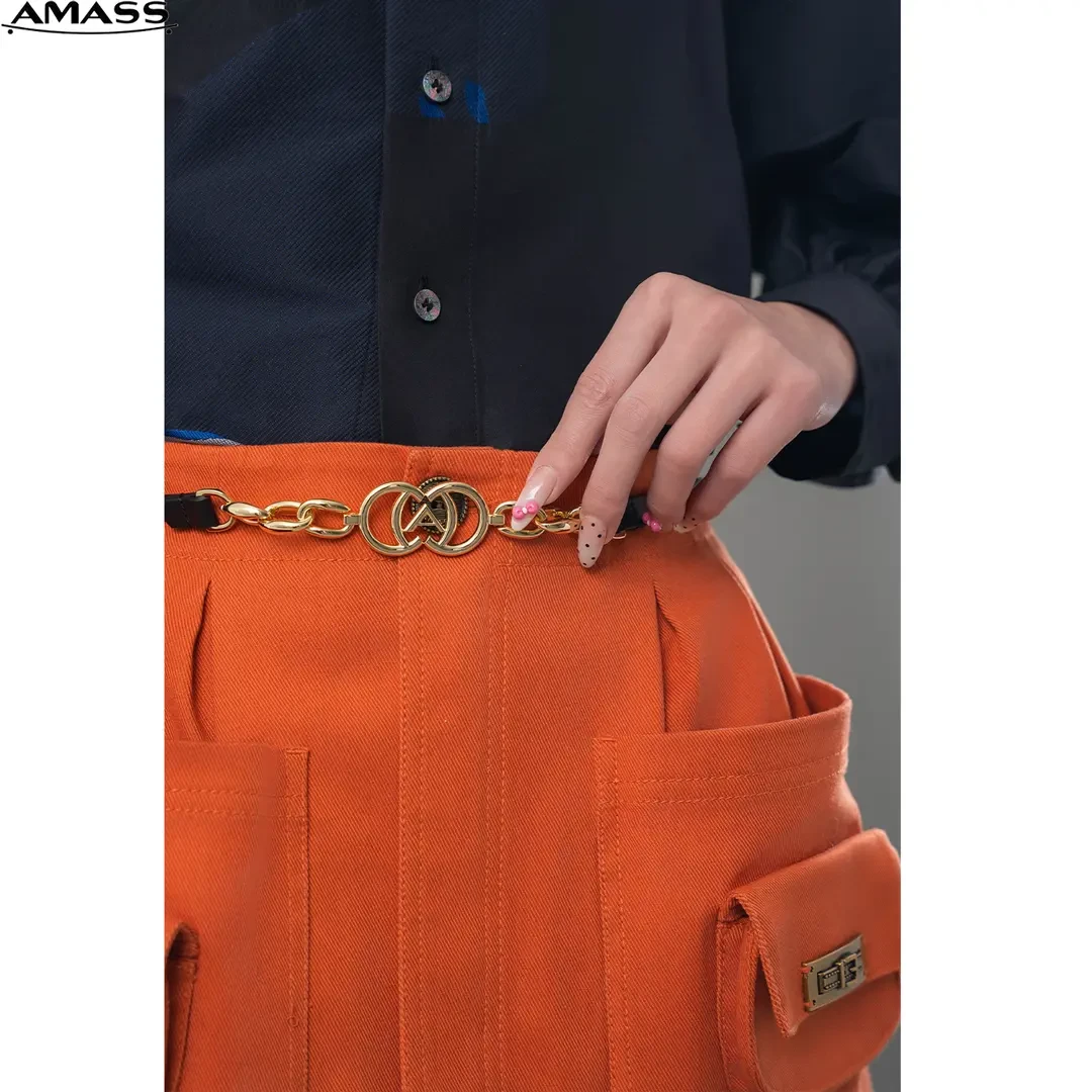 AMASS/阿玛施25春季新款时尚复古质感百搭链条装饰女士腰带590011