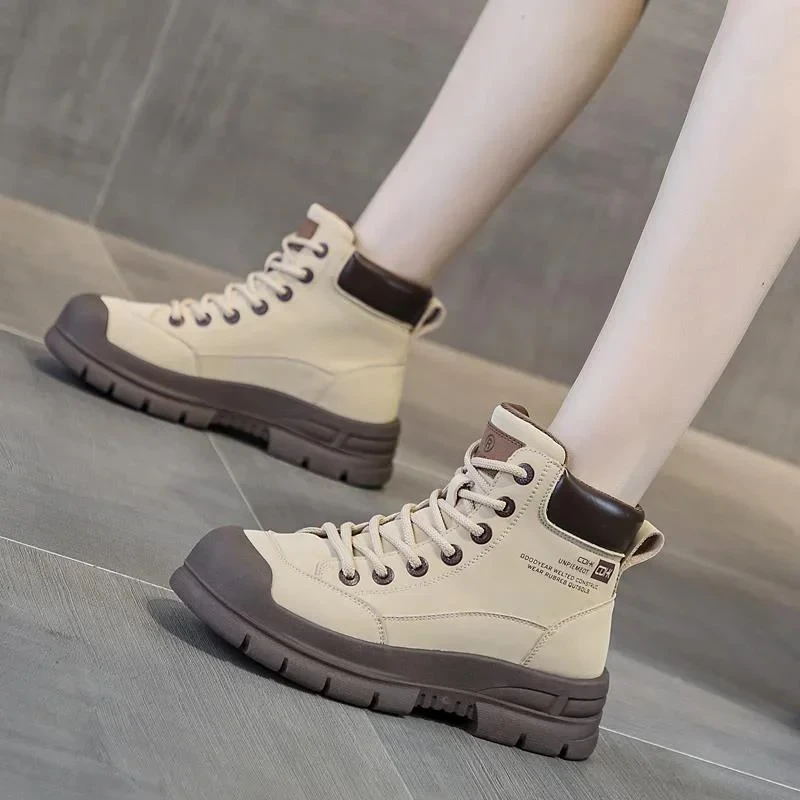 正品复古马丁靴女2025新款秋冬季加绒工装靴鞋子女ins潮牌百搭鞋