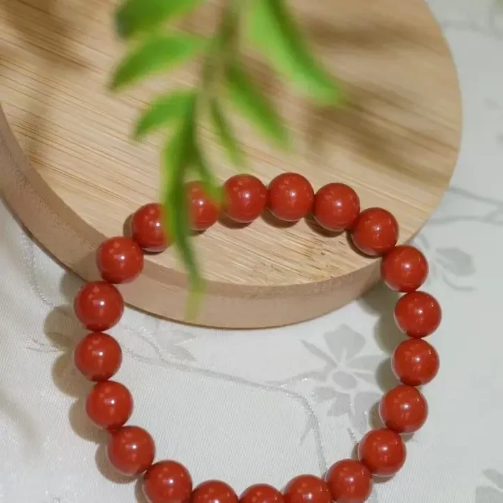 0522南红玛瑙圆珠手串约9.5mm多样性发其一