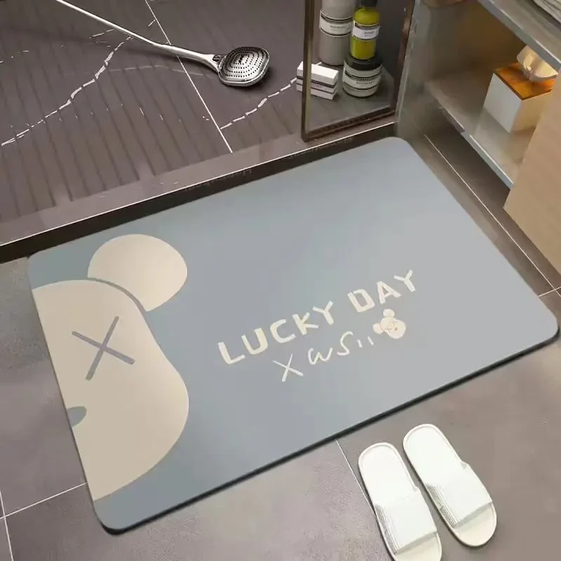 卫浴吸水地垫卡通风格硅藻泥地毯家用吸水速干脚踏垫玄关入户门垫