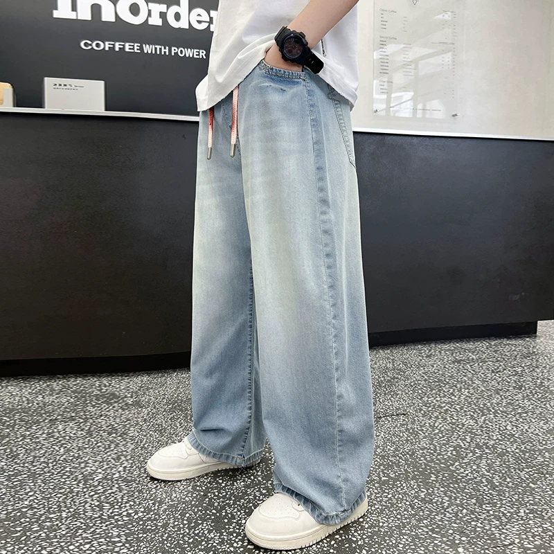 男童裤子夏装2025新款儿童夏款牛仔裤中大童男孩夏款休闲长裤潮