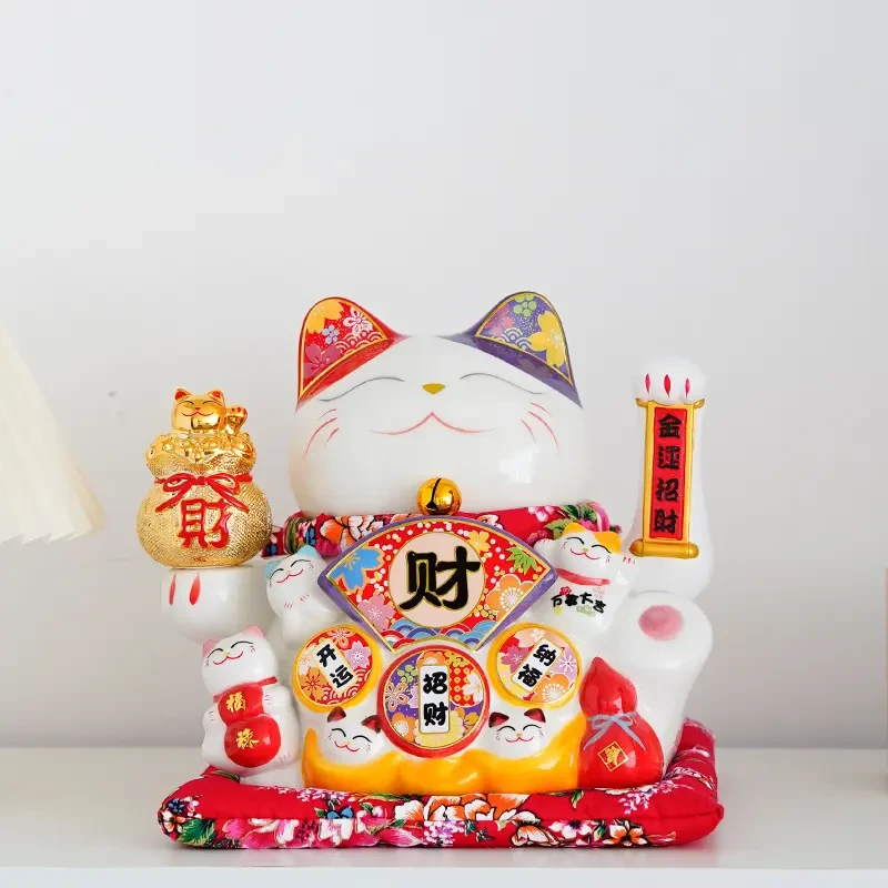 新款电动摇手招财猫摆件开运居家店铺乔迁开业送礼陶瓷发财猫礼品