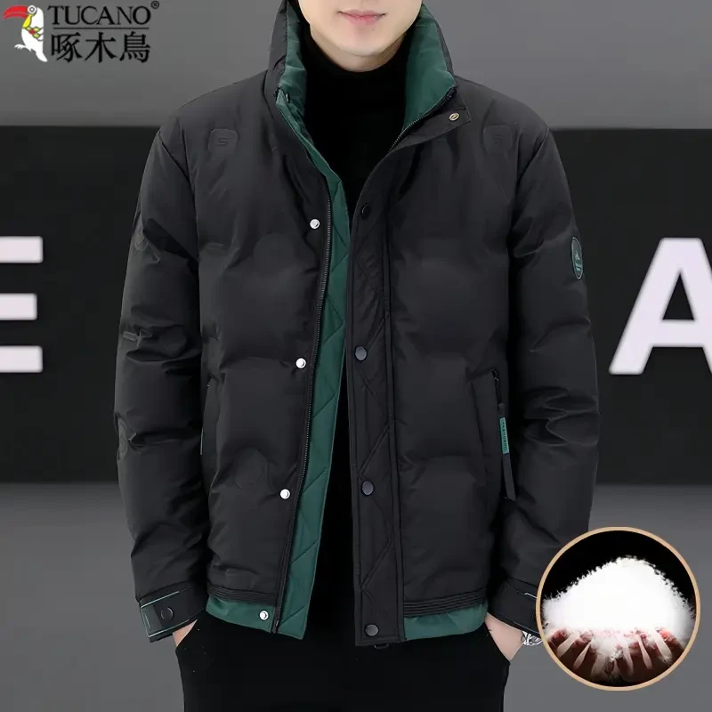 啄木鳥韩版短款轻薄百搭羽绒服男士时尚休闲潮流立领帅气男款外套