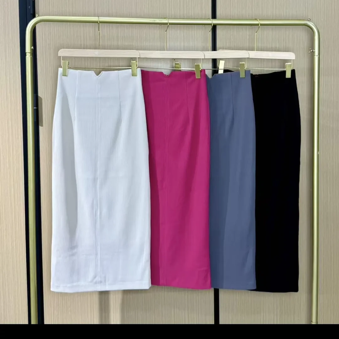 L高腰百搭显瘦中长款包臀半身裙女