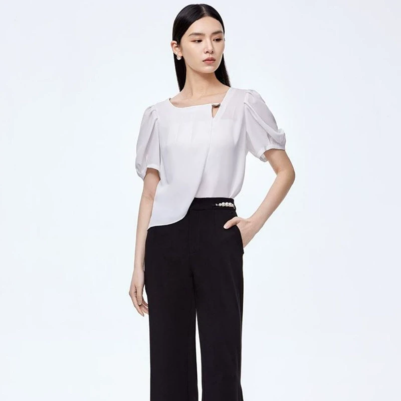 44435【莉格系列】不规则雪纺衫H25S113